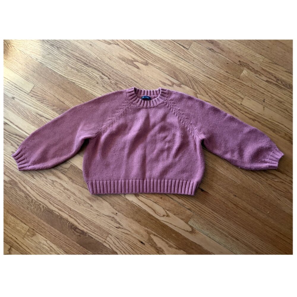 Gap Relaxed Balloon-Sleeve Sweater in Cosmetic Pink